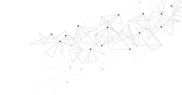 Concept of geometric mesh lines on a white background