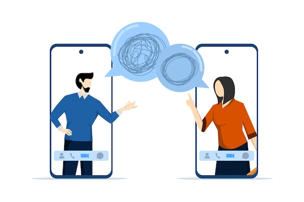 concept of solving business problems or online communication problems and solving questions
