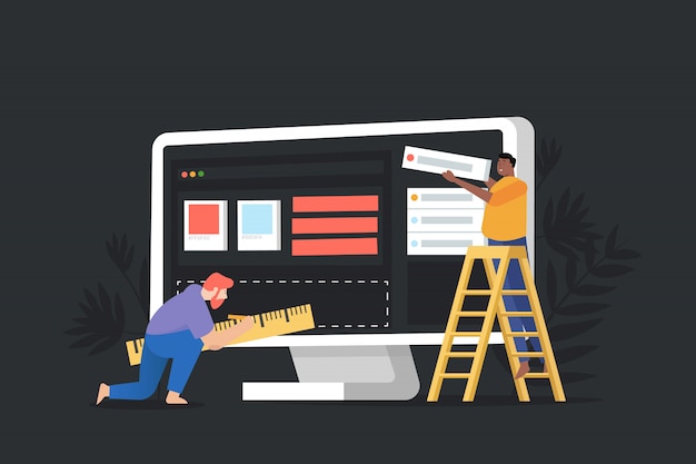 Concept website under construction, web page building process.