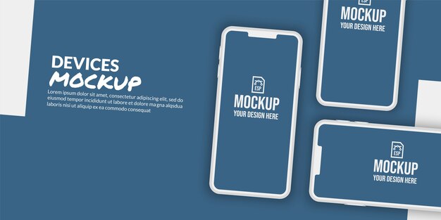 Conceptual smartphone mockup with blank screen for app development