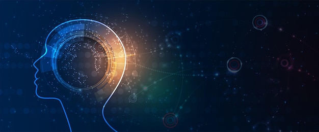 Conceptual technology illustration of artificial intelligence
