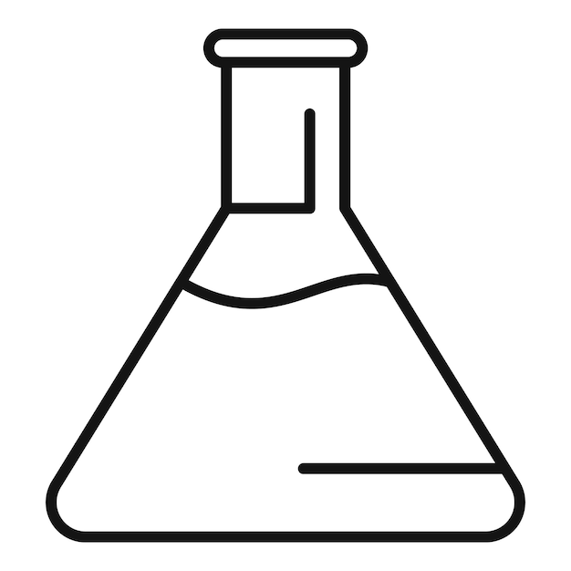 Conical flask containing liquid for scientific experiment