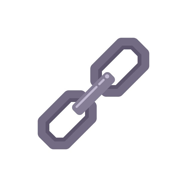 Connect chain icon flat vector Web link Internet button isolated