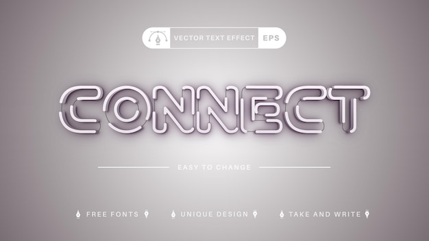 Connect Editable Text Effect Font Style