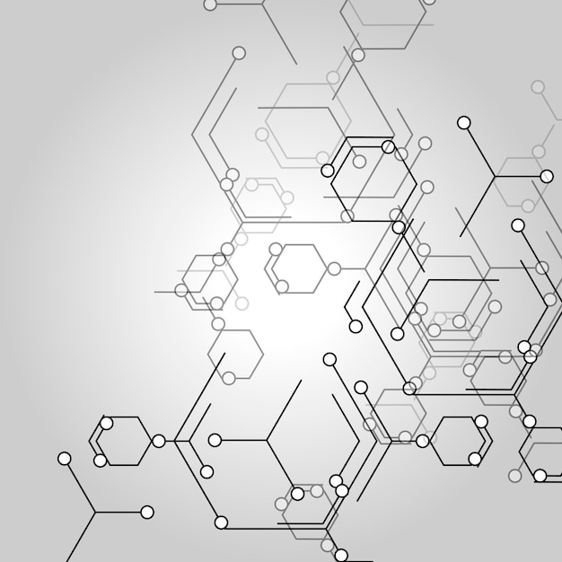 Connecting shapes on light background Business network concept Banner design Geometric art Medical