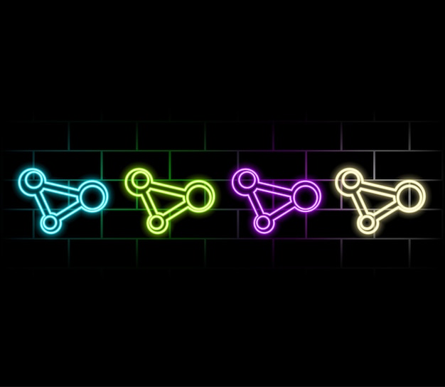 Connection icon vector Network connection icon Simple design on white background Share icon Connection symbolnetwork sharing icons Share line icon button Vector illustration neon style