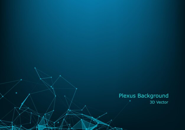 Connection science background Modern polygonal technology with lines and dots