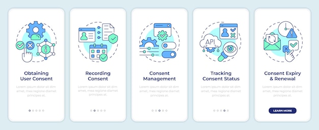 Consent lifecycle management onboarding mobile app screen