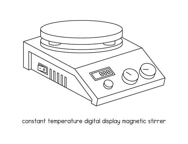 Constant temperature digital display magnetic stirrer diagram for experiment setup lab outline