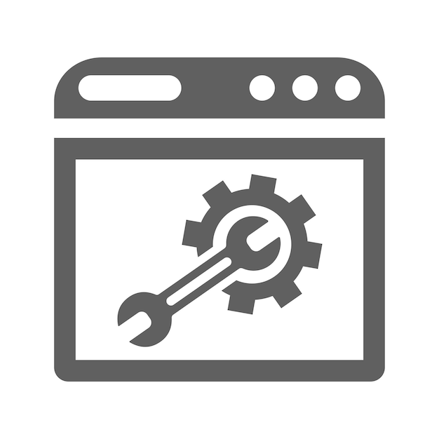 Construction website setting icon Gray vector graphics
