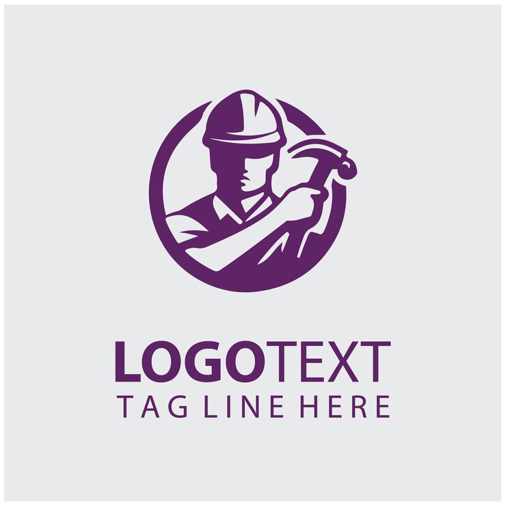 Construction Worker Logo Vector Illustrations