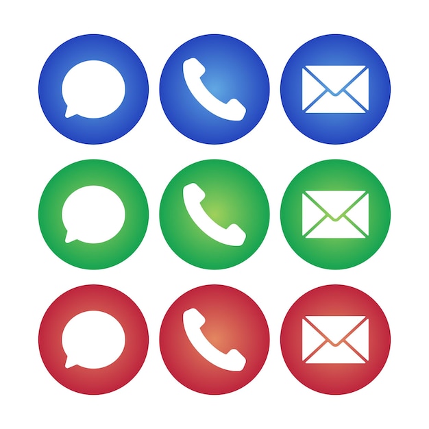 Contact Circle Gradient Buttons