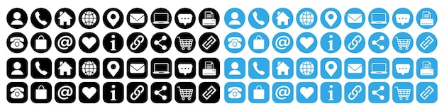 Contact Icons And Social Media icon