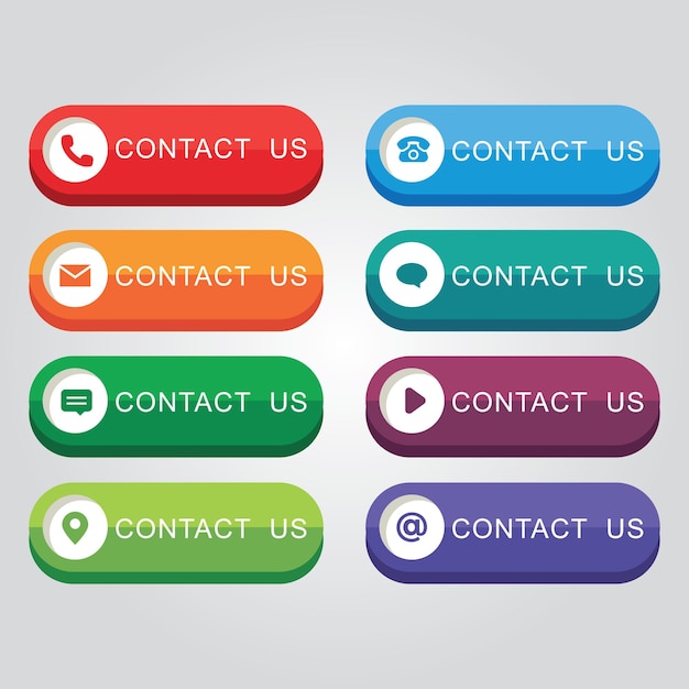 contact us buttons various communication options for web and app design