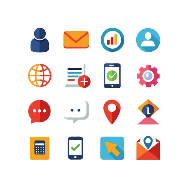 contact us icon set collection for websites and mobile applications