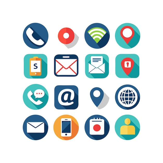 contact us icon set collection for websites and mobile applications