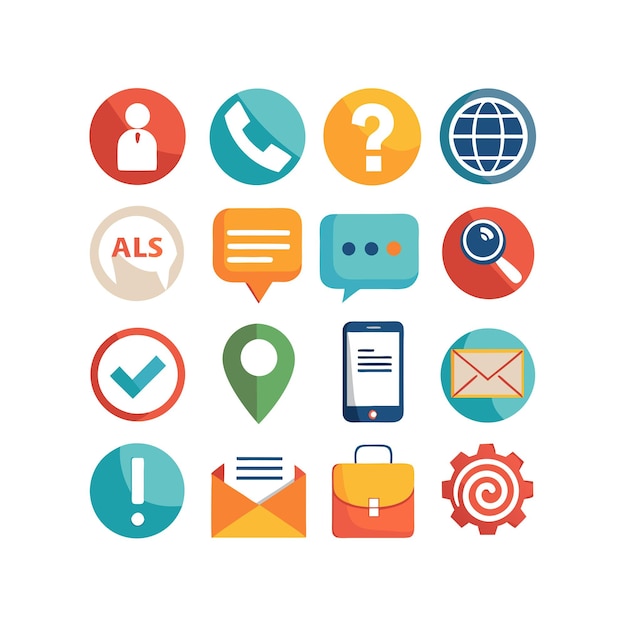 contact us icon set collection for websites and mobile applications