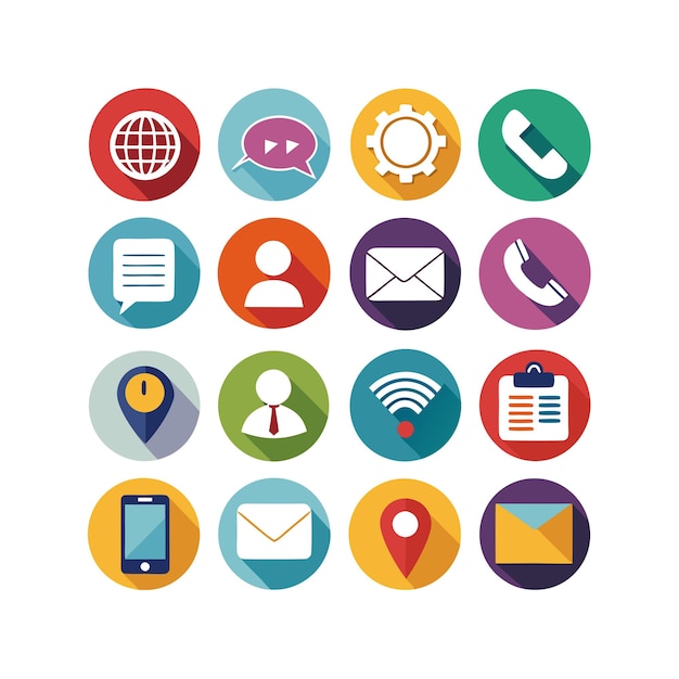 contact us icon set collection for websites and mobile applications