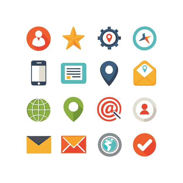contact us icon set collection for websites and mobile applications