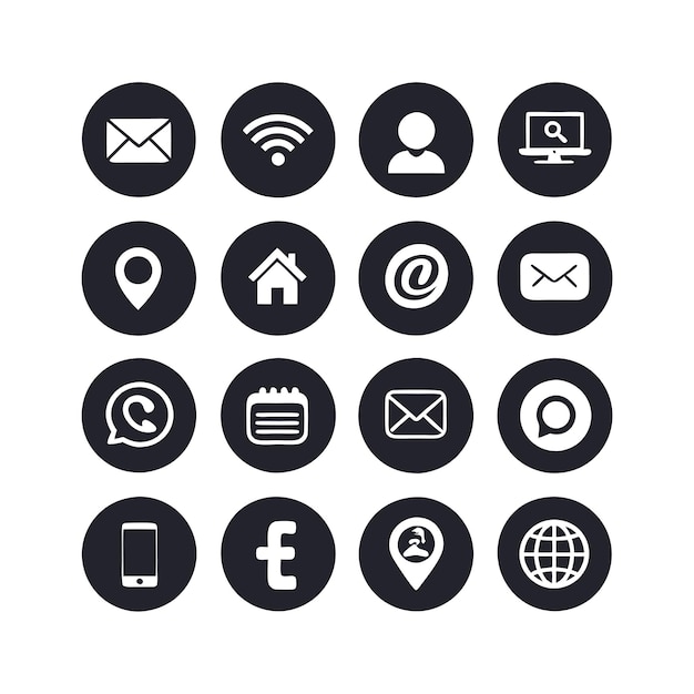 Contact Us ikon sæt samling til websteder og mobilapplikationer