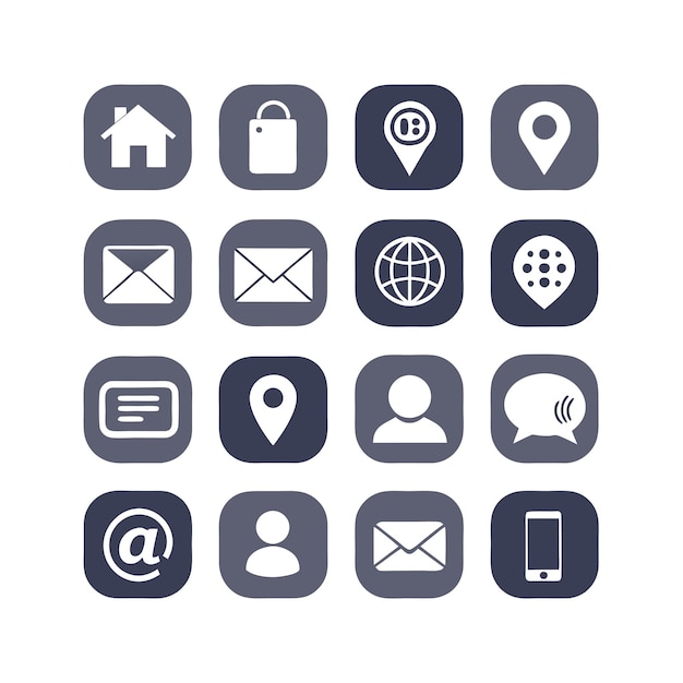 Contact Us ikon sæt samling til websteder og mobilapplikationer