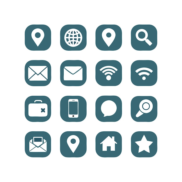 Contact Us ikon sæt samling til websteder og mobilapplikationer