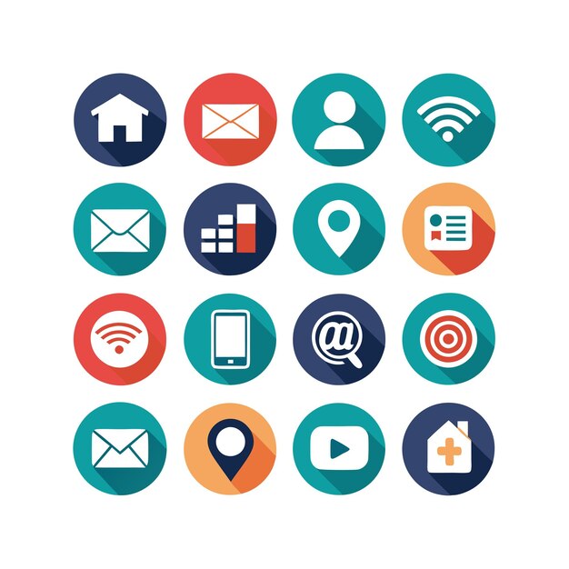 Contact Us ikon sæt samling til websteder og mobilapplikationer