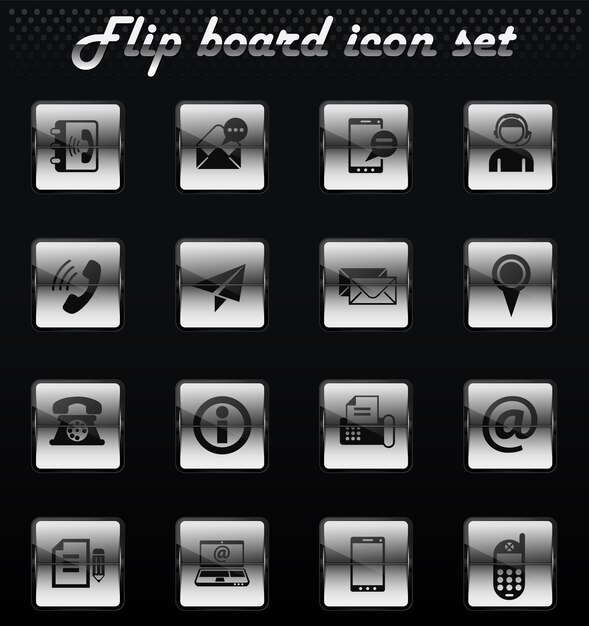 contact us vector flip mechanical icons for user interface design