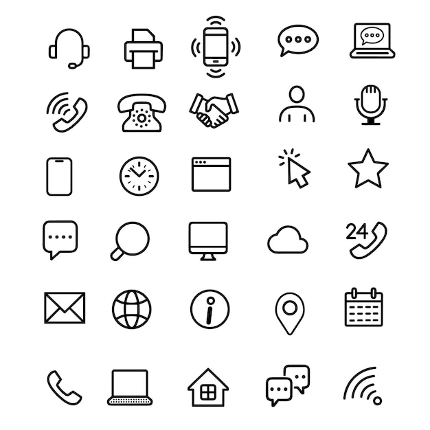 Contact Us web icons in line style Web and mobile icon