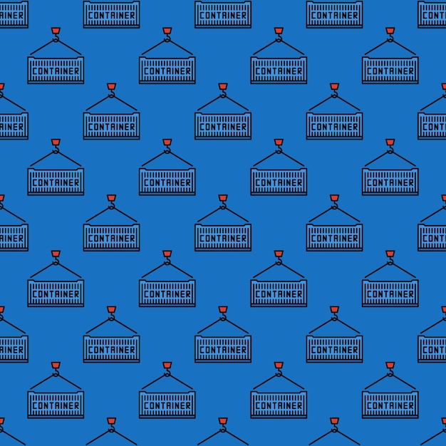 container vector intermodal cargo concept blue seamless pattern