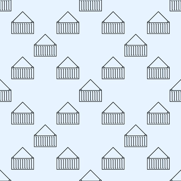 container vector minimal seamless pattern in line style