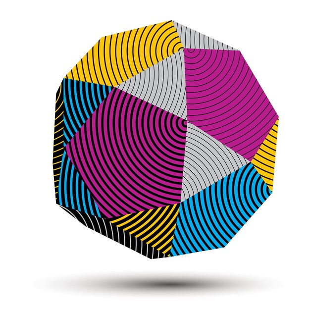 contemporary technology bright stylish architectural construction, abstract vector 3d colorful striped figure.