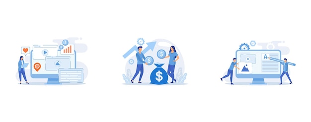 Content aggregator abstract concept , Investment fund abstract concept , Content creation