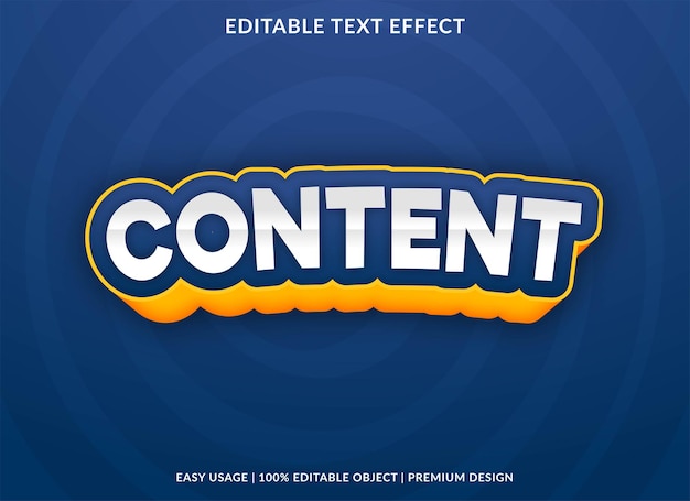 content editable text effect template premium vector