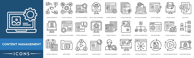 Content Management icon Content Repository Content Workflow Management Digital Asset