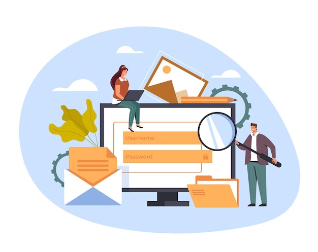 Content management internet website concept,  illustration