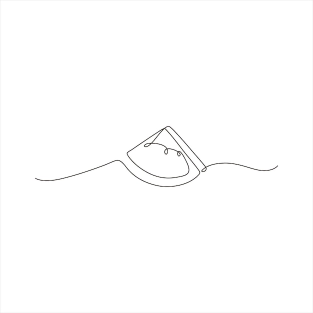 continuous line art of watermelon fruit