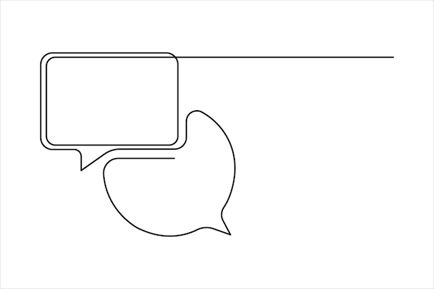 continuous line chat bubbles