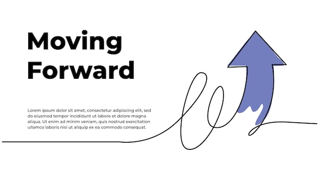 Continuous line design of arrow pointing up One line decorative elements drawn on a white background