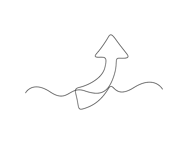 continuous line drawing arrow pointing right one line arrow pointing right vector illustration