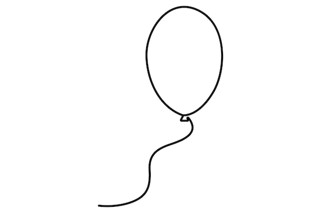 continuous line drawing of a floating balloon artistic vector outline for modern and stylish graphic