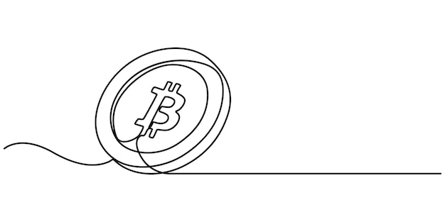 continuous line drawing of bitcoin icon hand drawn symbol vector illustration continuous line draw