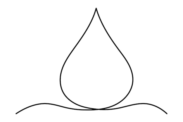 continuous line drawing of drop water drop line icon raun drop icon vector illustration