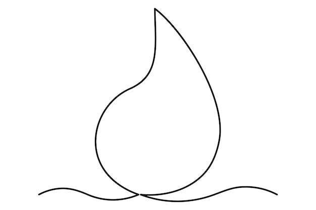 continuous line drawing of drop water drop line icon raun drop icon vector illustration