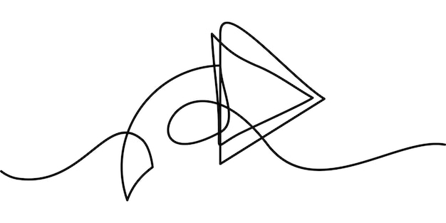 continuous line drawing of right direction arrow symbol abstract line art illustration