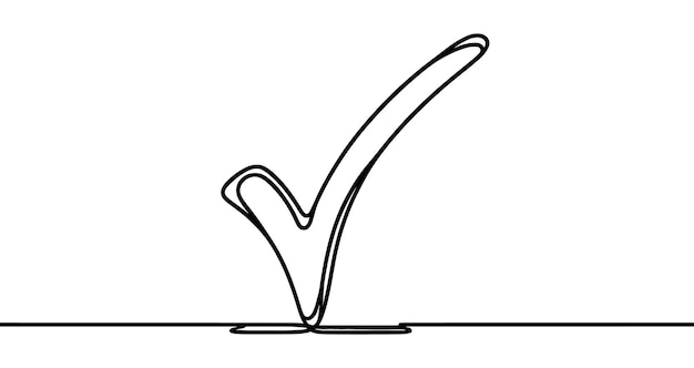 Continuous line is creating the shape of a check mark