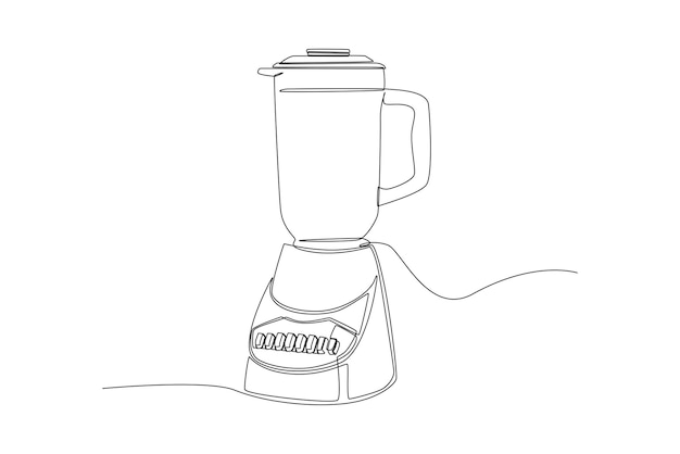 Continuous one line drawing Electric blender Kitchen equipment Kitchen appliances concept Single line draw design vector graphic illustration