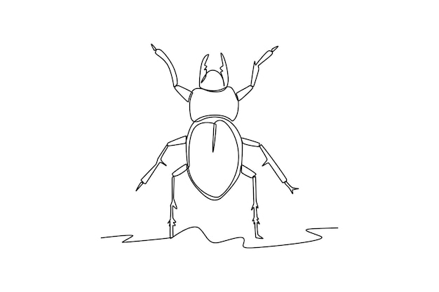 Continuous one line drawing insects concept Single line draw design vector graphic illustration