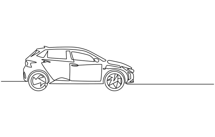 continuous one line drawing of car vector icon One line Car icon vector background