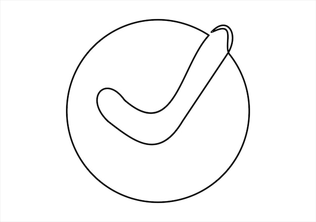 continuous one line drawing of check icon one of set web icon